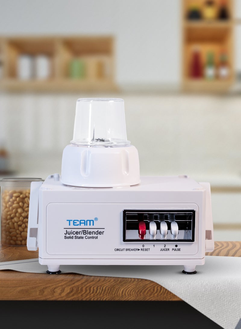 TEAM 4-in-1 Juicer Blender | 600W Powerful Motor | 1.6L Capacity Blender Jar | Stainless Steel Blades & Juice Filter | 2 Speed + Pulse Control | Mincer  & Mill Attachments | Multi-Function Food Processor - Image 4